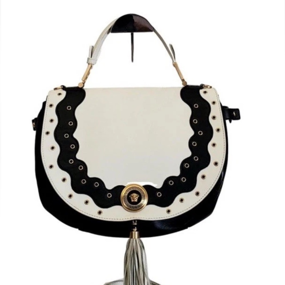 Versace Black and White Shoulder Bag